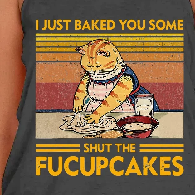 I Just Baked You Some Shut The Fucupcakes Women's Knotted Racerback Tank