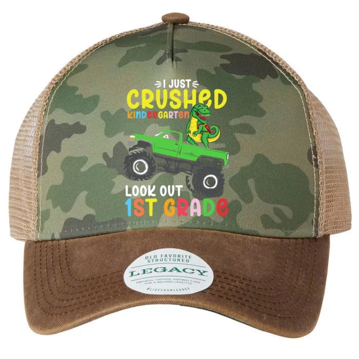 I Just Crushed Kindergarten Look Out First Grade Dinosaur Legacy Tie Dye Trucker Hat