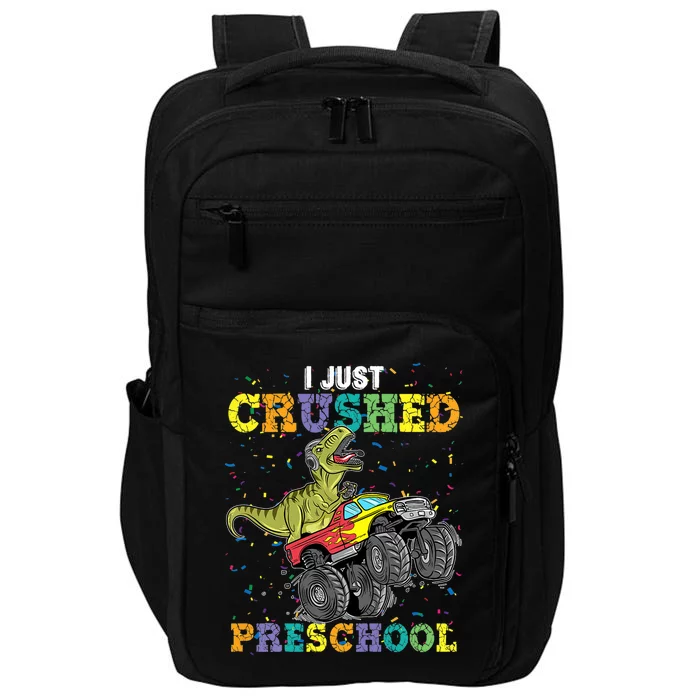 I Just Crushed PreSchool Dinosaur TRex Gaming Monster Truck Impact Tech Backpack