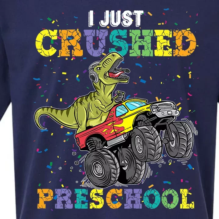 I Just Crushed PreSchool Dinosaur TRex Gaming Monster Truck Sueded Cloud Jersey T-Shirt