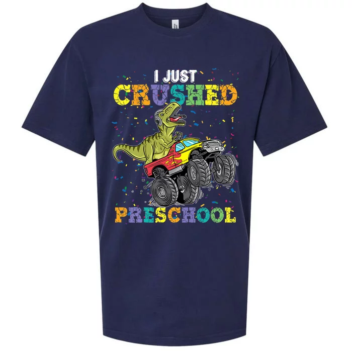 I Just Crushed PreSchool Dinosaur TRex Gaming Monster Truck Sueded Cloud Jersey T-Shirt