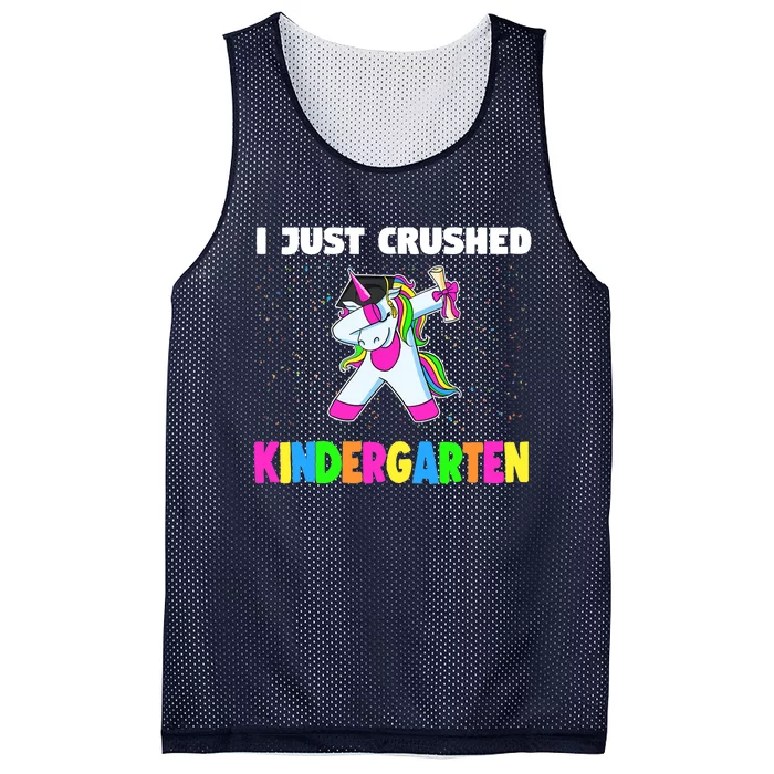 I just crushed Kindergarten Graduation Unicorn Mesh Reversible Basketball Jersey Tank