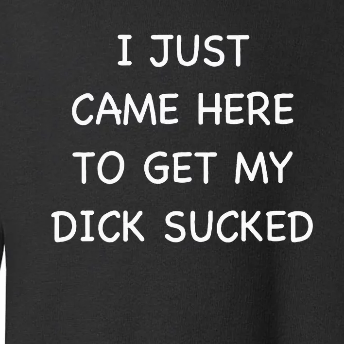 I Just Came Here To Get My Dick Sucked Adult Humor Offensive Toddler Sweatshirt