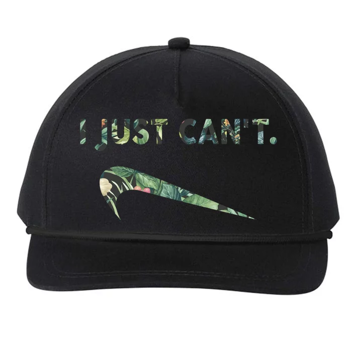 I Just Can't Funny Parody Floral Aloha Snapback Five-Panel Rope Hat