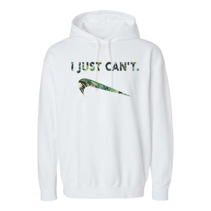 I Just Can't Funny Parody Floral Aloha Garment-Dyed Fleece Hoodie