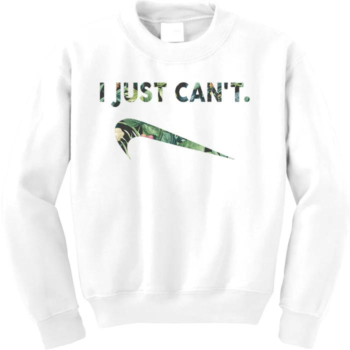 I Just Can't Funny Parody Floral Aloha Kids Sweatshirt