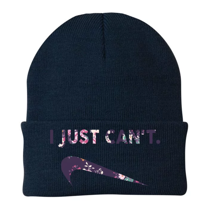 I Just Can't Funny Parody Floral Knit Cap Winter Beanie