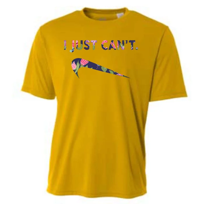 I Just Can't Funny Parody Floral Cooling Performance Crew T-Shirt