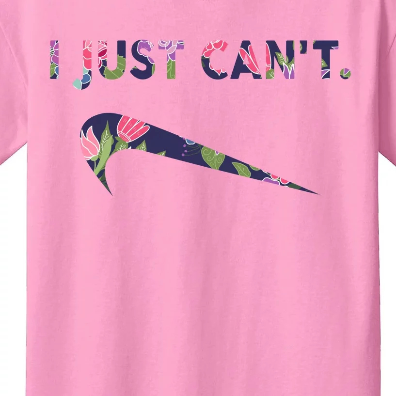 I Just Can't Funny Parody Floral Kids T-Shirt