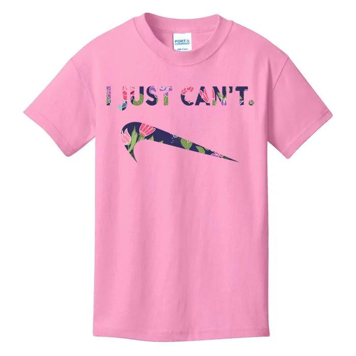 I Just Can't Funny Parody Floral Kids T-Shirt