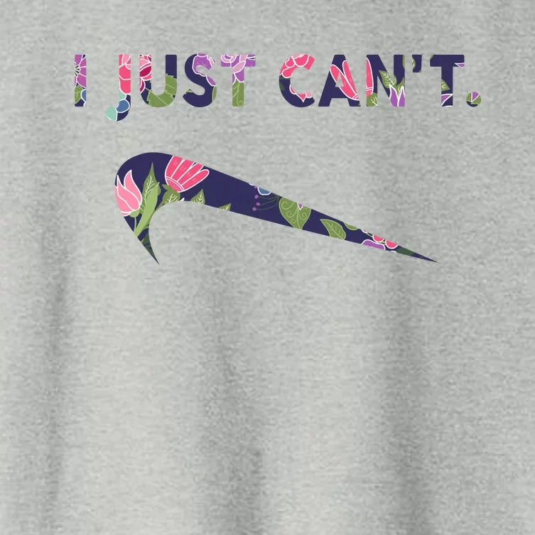 I Just Can't Funny Parody Floral Women's Crop Top Tee