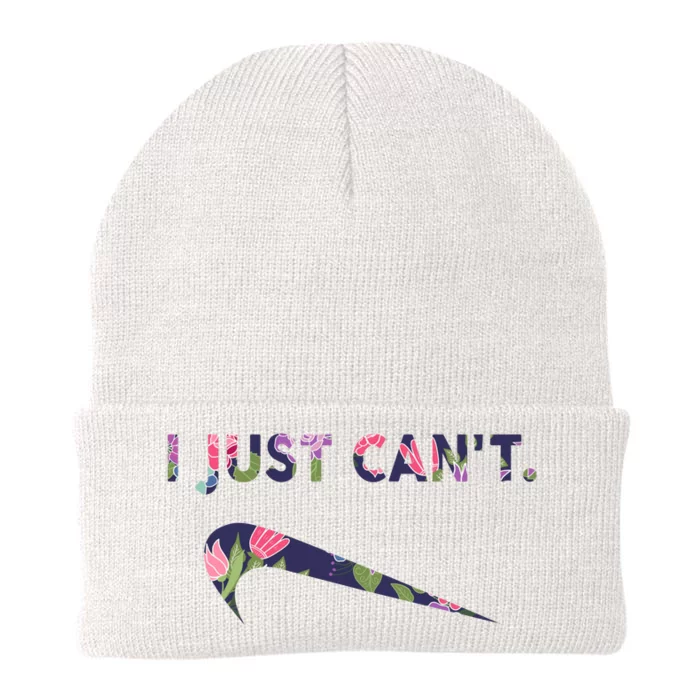 I Just Can't Funny Parody Floral Knit Cap Winter Beanie