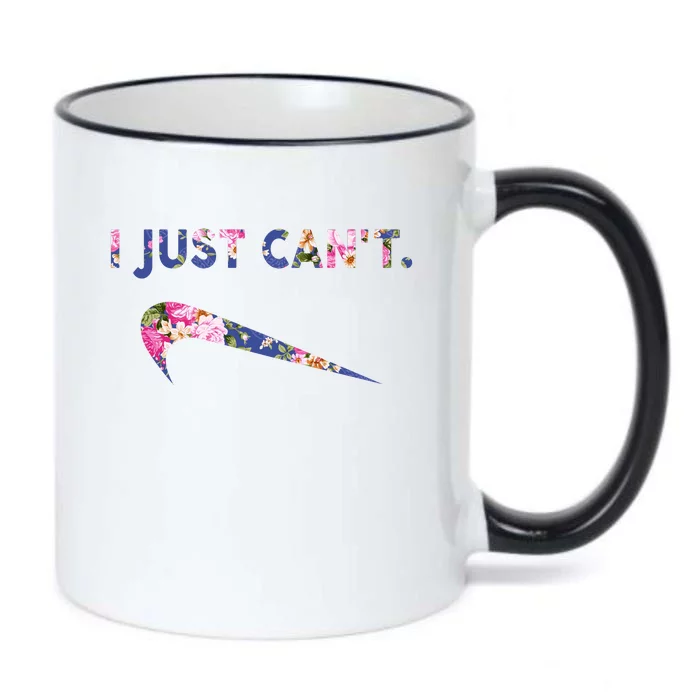 I Just Can't Funny Parody Floral Black Color Changing Mug