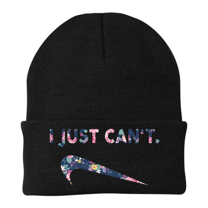 I Just Can't Funny Parody Floral Knit Cap Winter Beanie