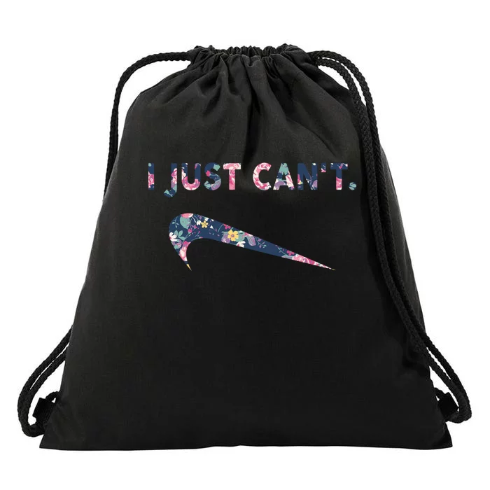 I Just Can't Funny Parody Floral Drawstring Bag