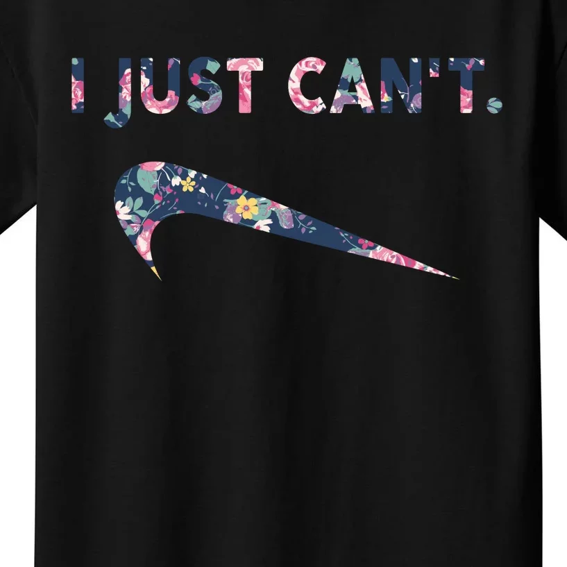 I Just Can't Funny Parody Floral Kids T-Shirt