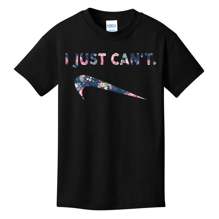 I Just Can't Funny Parody Floral Kids T-Shirt