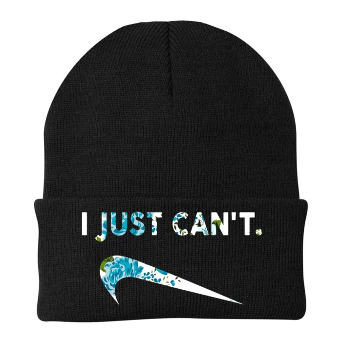 I Just Can't Funny Parody Floral Knit Cap Winter Beanie