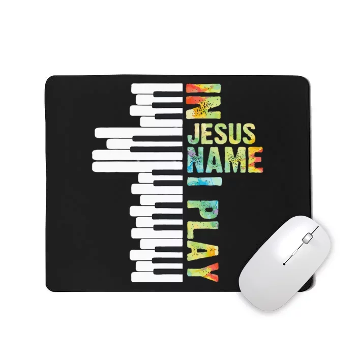 In Jesus Christian Name I Play Piano Music Vintage Mousepad