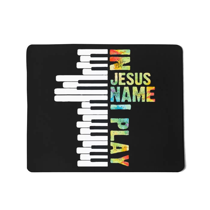 In Jesus Christian Name I Play Piano Music Vintage Mousepad