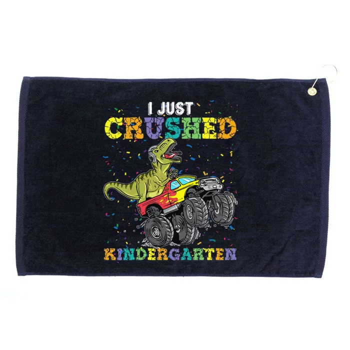 I Just Crushed Kindergarten Dinosaur TRex Monster Truck Grommeted Golf Towel