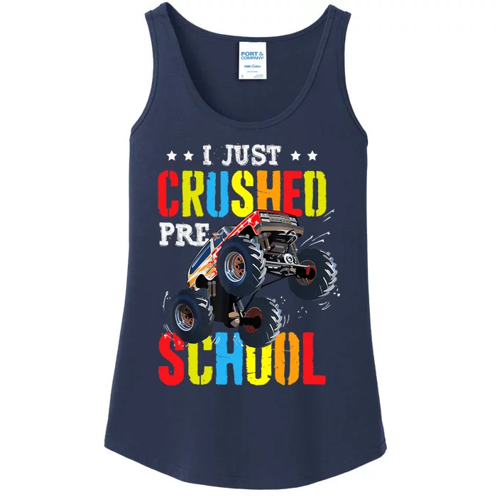 I Just Crushed Preschool Monster Truck Graduation PreK Ladies Essential Tank