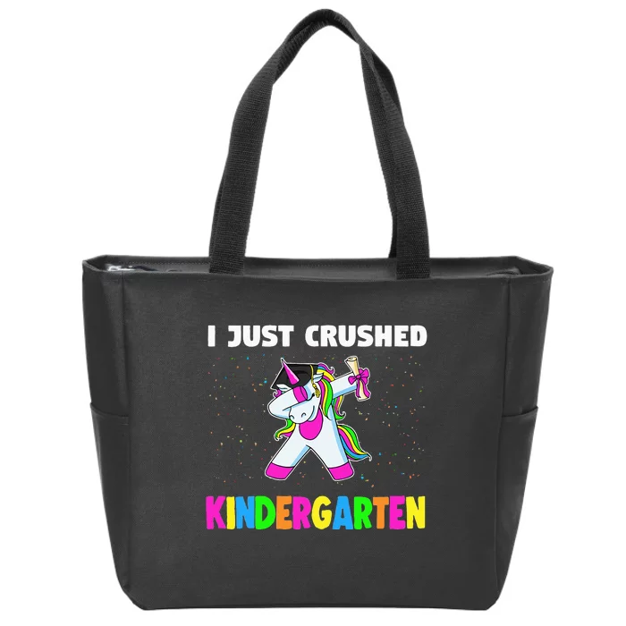 I just crushed Kindergarten Graduation Unicorn Zip Tote Bag