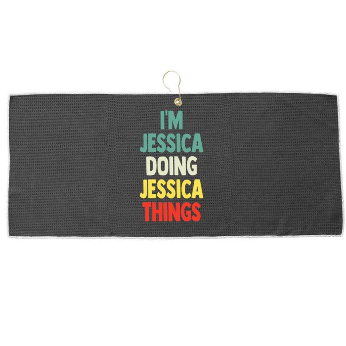 IM Jessica Doing Jessica Things Fun Name Jessica Large Microfiber Waffle Golf Towel