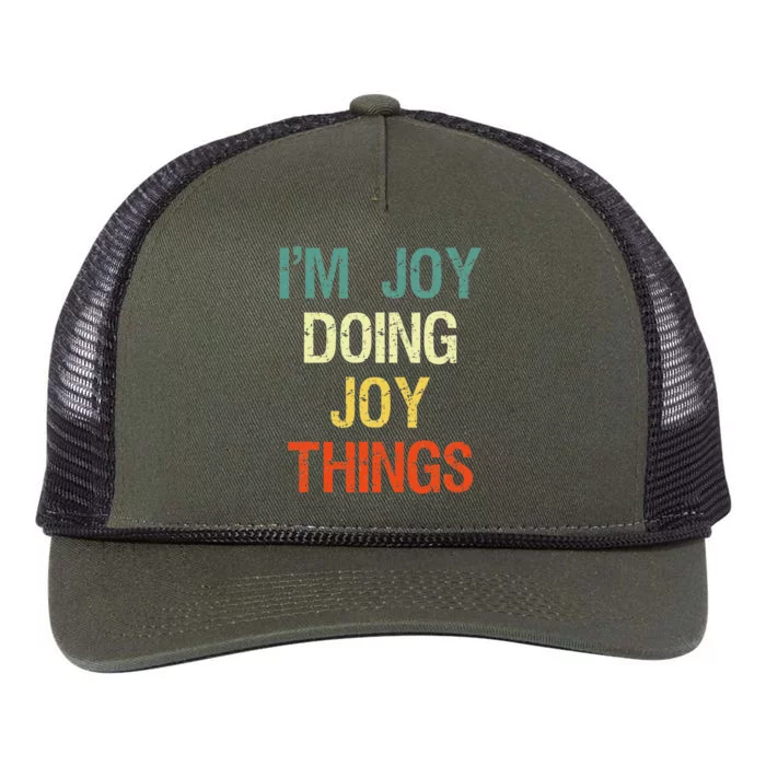 I'M Joy Doing Joy Things Personalized First Name Gift Retro Rope Trucker Hat Cap