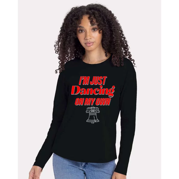 I'm Just Dancing On My Own Philadelphia Baseball Fan Womens Cotton Relaxed Long Sleeve T-Shirt