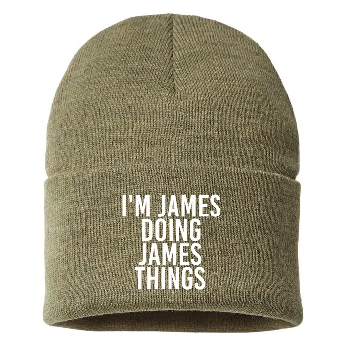 IM James Doing James Things Funny Christmas Gift Idea Sustainable Knit Beanie