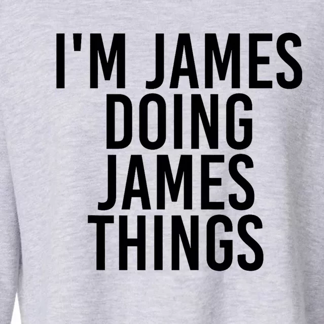 IM James Doing James Things Funny Christmas Gift Idea Cropped Pullover Crew