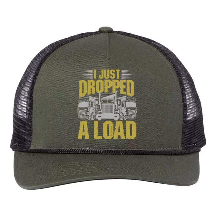 I Just Dropped A Load Funny Trucker Retro Rope Trucker Hat Cap