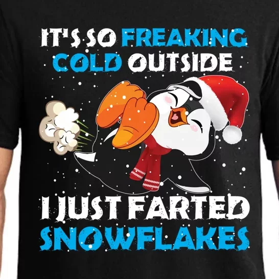 I Just Farted Snowflakes Funny Penguin Lover Christmas Gift Pajama Set