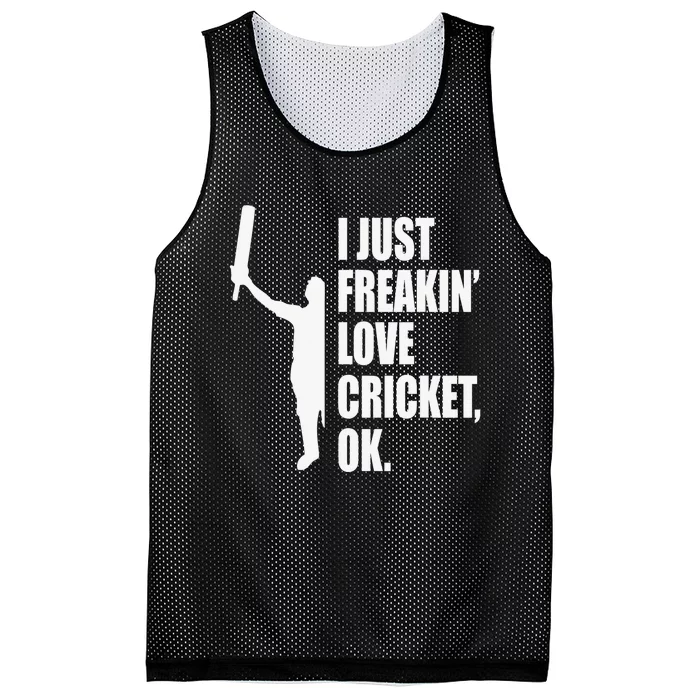 I Just Freakin Love Cricket Funny Gift Mesh Reversible Basketball Jersey Tank