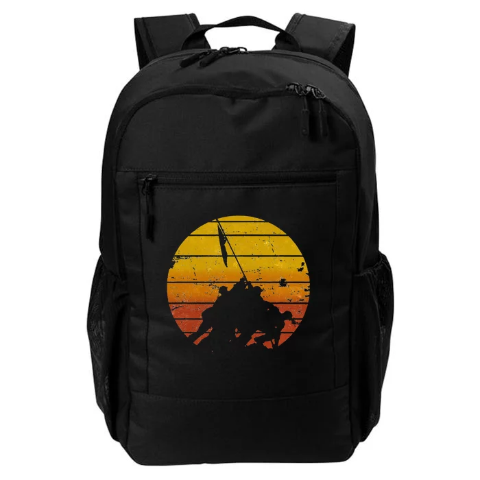 Iwo Jima Flag Raising Sunrise Vintage Military Daily Commute Backpack