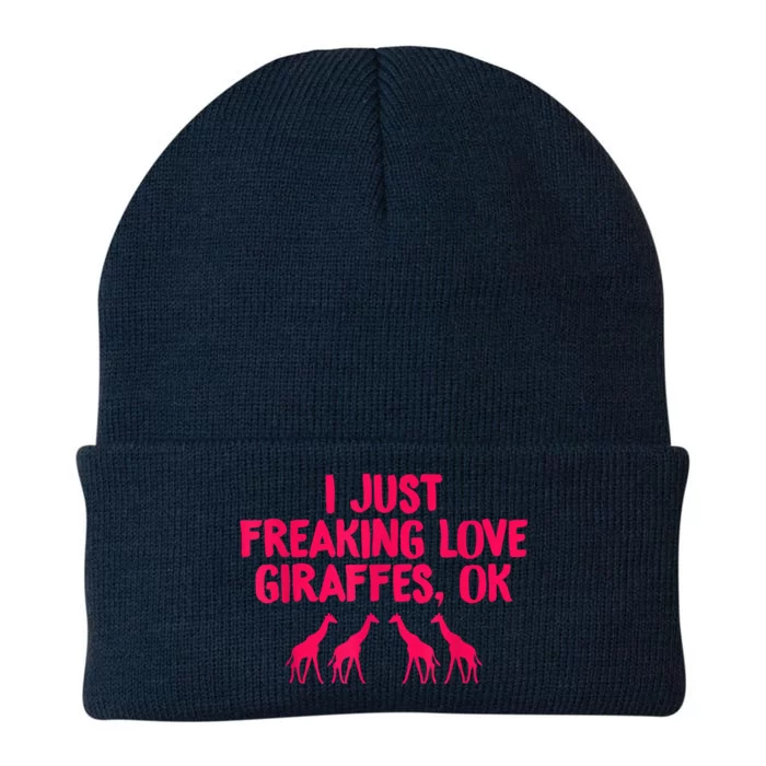 I Just Freaking Love Giraffes Funny Animal Lovers Knit Cap Winter Beanie