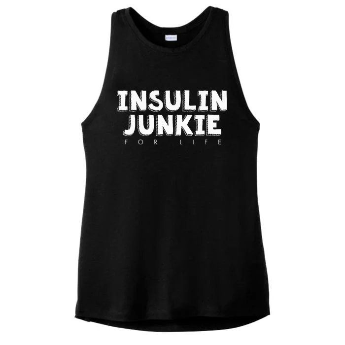 Insulin Junkie for Life Diabetes Humor Ladies Tri-Blend Wicking Tank