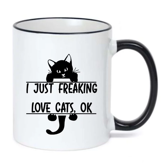 I Just Freaking Love Cats Ok Black Color Changing Mug