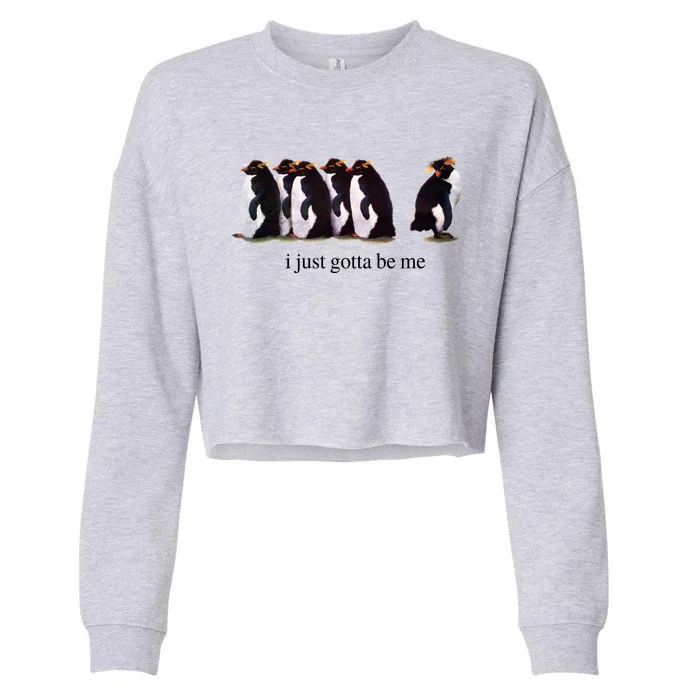 I Just Gotta Be Me Penguin Funny Tv Show Cropped Pullover Crew