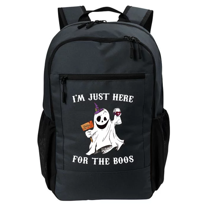 IM Just Here For The Boos Funny Halloween Ghost Wine Daily Commute Backpack