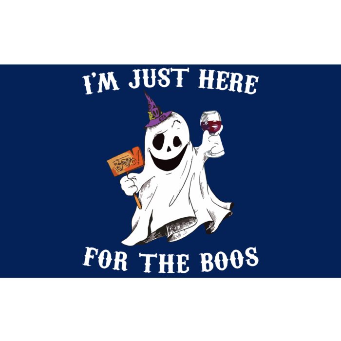 IM Just Here For The Boos Funny Halloween Ghost Wine Bumper Sticker