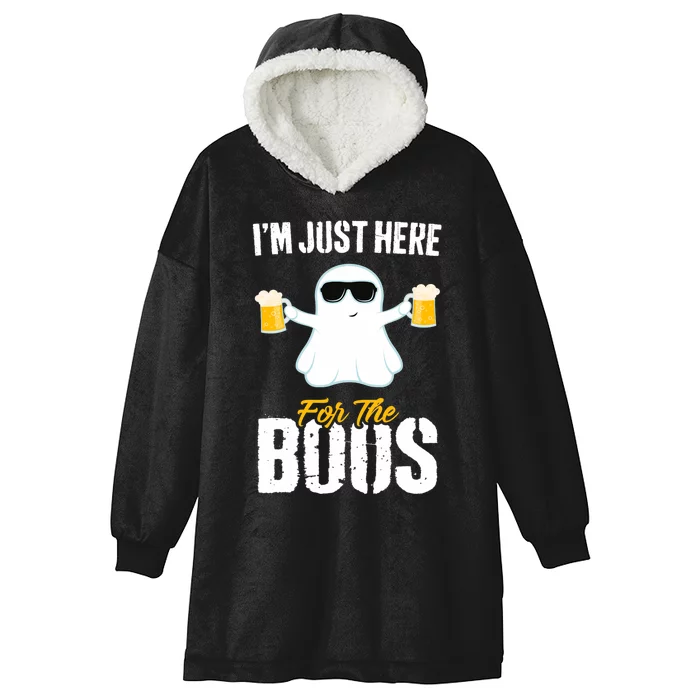 IM Just Here For The Boos Beer Funny Halloween Hooded Wearable Blanket