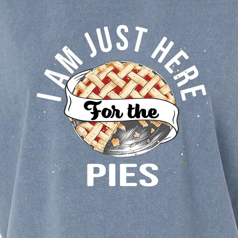 Im Just Here For The Pie Funny Thanksgiving Gift Garment-Dyed Women's Muscle Tee