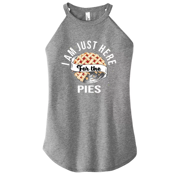 Im Just Here For The Pie Funny Thanksgiving Gift Women’s Perfect Tri Rocker Tank