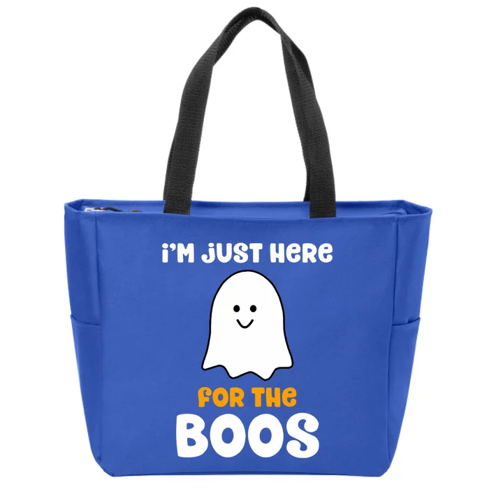 IM Just Here For The Boos Funny Halloween Drinking Zip Tote Bag