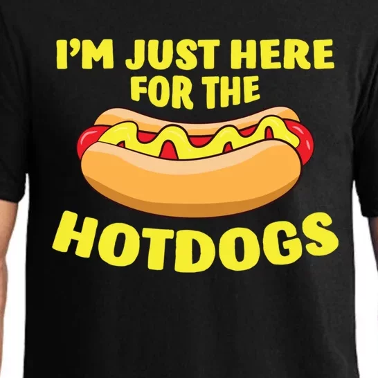 I'm Just Here For The Hotdogs Funny Hot Dog Gift Pajama Set