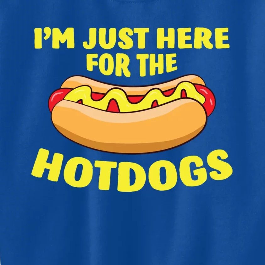 I'm Just Here For The Hotdogs Funny Hot Dog Gift Kids Sweatshirt