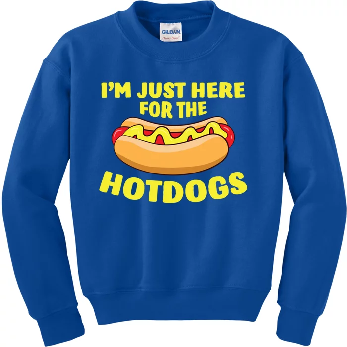 I'm Just Here For The Hotdogs Funny Hot Dog Gift Kids Sweatshirt