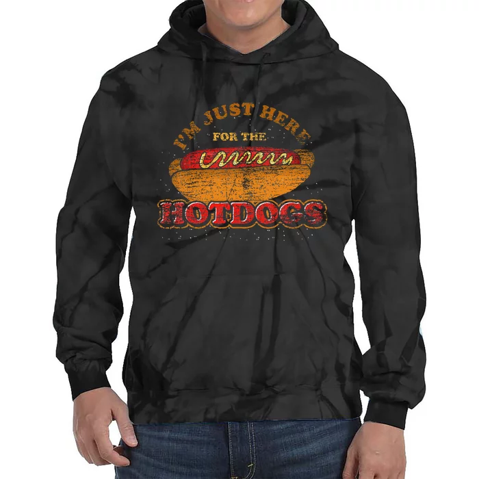 Im Just Here For The Hot Dogs Foodie Weiner Tie Dye Hoodie